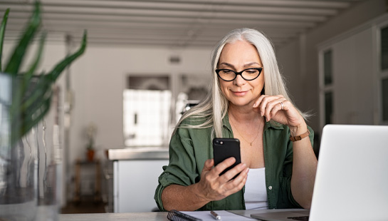 Woman reviewing finances