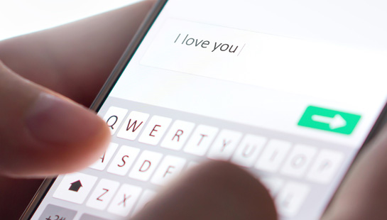 Text message, I Love You